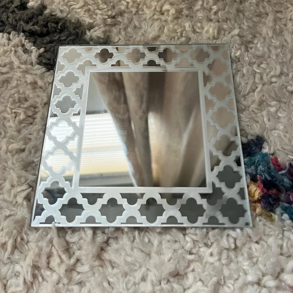7 Piece Circle Square Etched Mirror Set